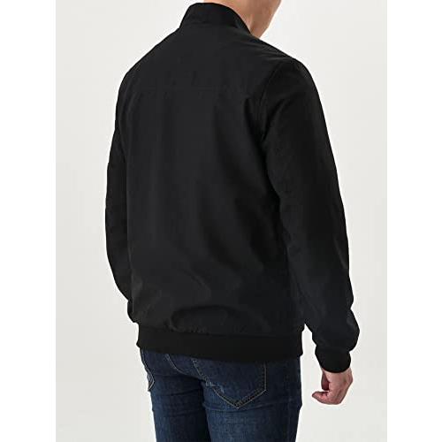 【並行輸入品】BEEOME 2022 Men's Casual Jackets Solid Zip Up Black Jacket Fallの画像