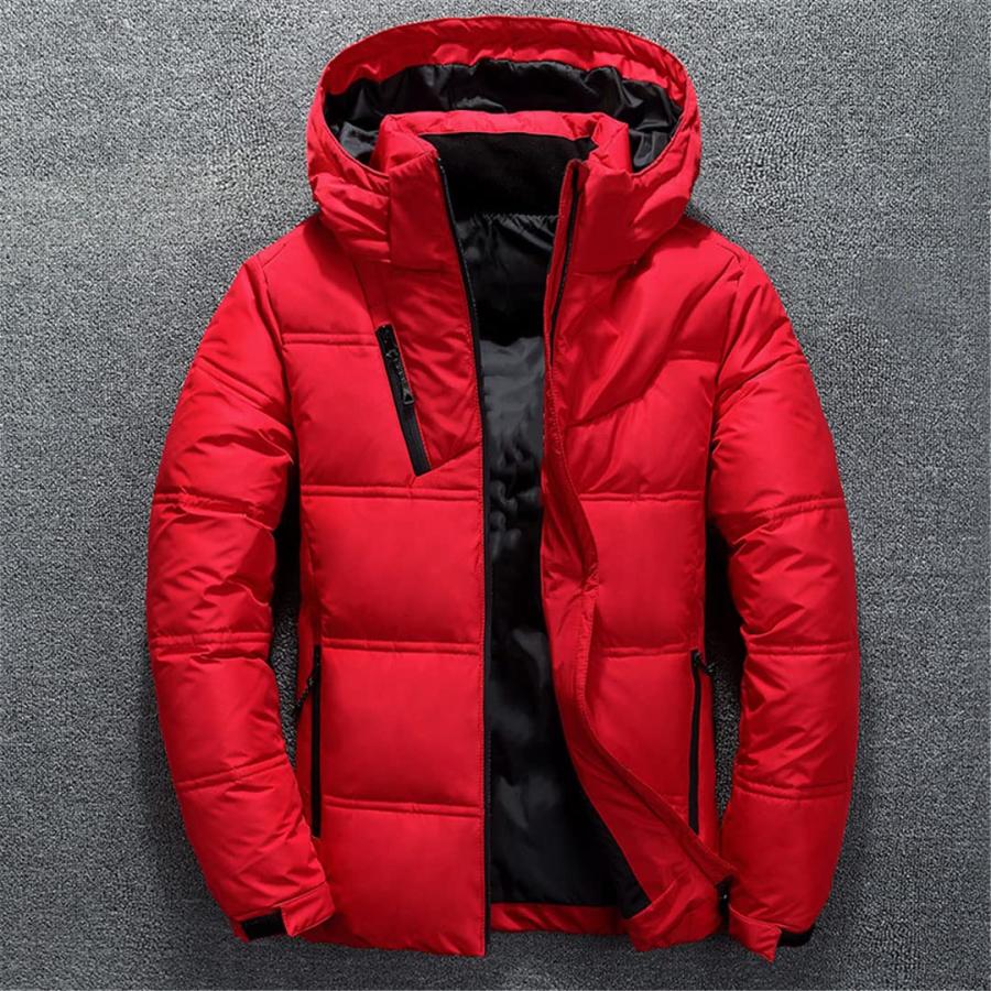 【並行輸入品】Down Jacket Men White Duck Down Jacket Hooded Outdoor Thick Warmの画像