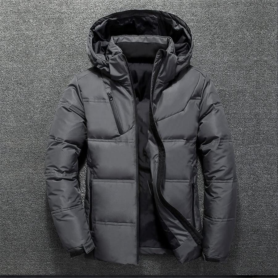 【並行輸入品】Down Jacket Men White Duck Down Jacket Hooded Outdoor Thick Warmの画像