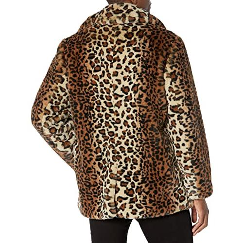 【並行輸入品】GUESS Men's Faux Leopard Fur Coat, Brown Multi, Extra Largeの画像