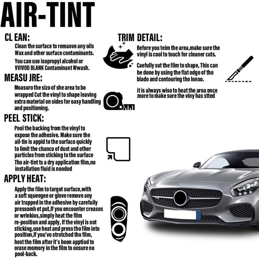 定期お届け便 Car Headlight Taillight Vinyl Tint Wrap 11.8´´x47.2´´ Extra-Wide Smoke Fog Light Stickers Vehicle Modification Self Adhesive Decal Universal Aut
