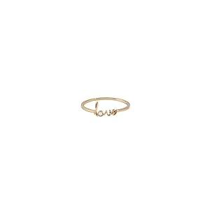 【並行輸入品】Norm Jewels Love スクリプトリング | 14K ソリッドイエローゴールド ステートメントリング レディース | ミの画像
