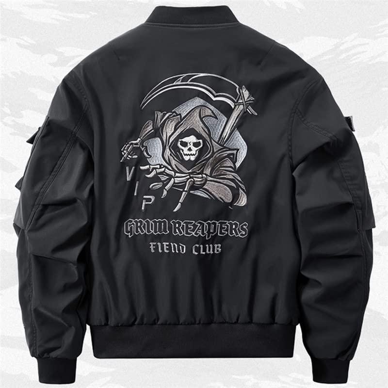 【並行輸入品】HSQIBAOER Bomber Jacket Chest Pocket Techwear For Men Punk Hip Hの画像