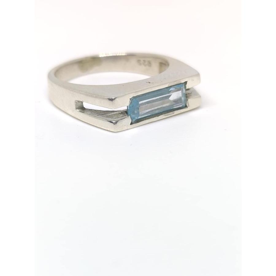【並行輸入品】GEM RING STORE'S Aquamarine Ring Signet Ring Mens Ring Women Ring