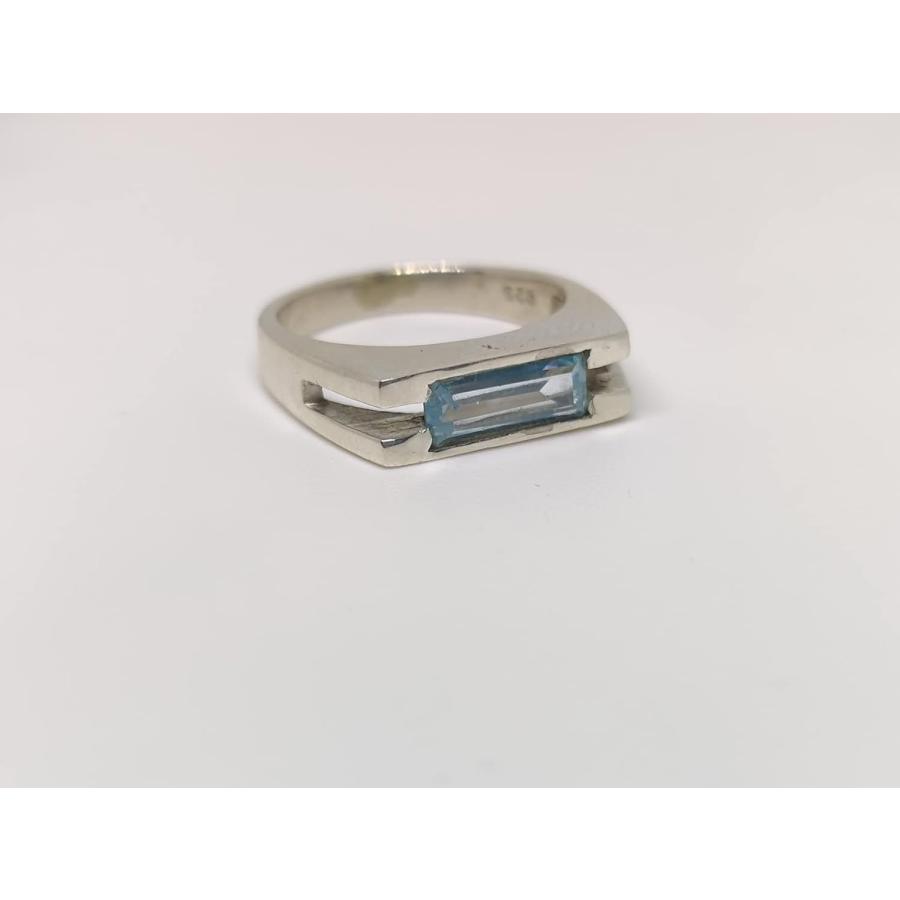 【並行輸入品】GEM RING STORE'S Aquamarine Ring Signet Ring Mens Ring Women Ring