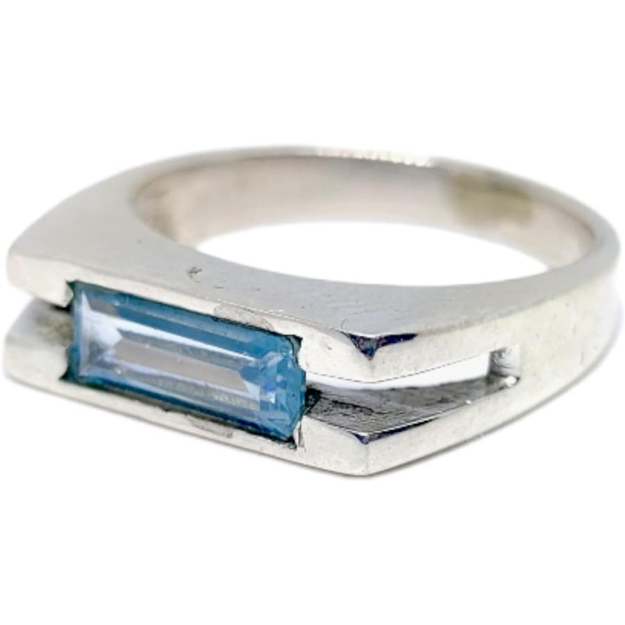 【並行輸入品】GEM RING STORE'S Aquamarine Ring Signet Ring Mens Ring Women Ring