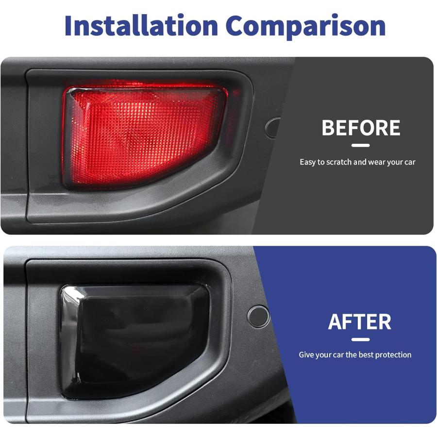 【並行輸入品】SQQP Rear Fog Light Tail Light Lamp Cover Compatible with 2018-2022の画像