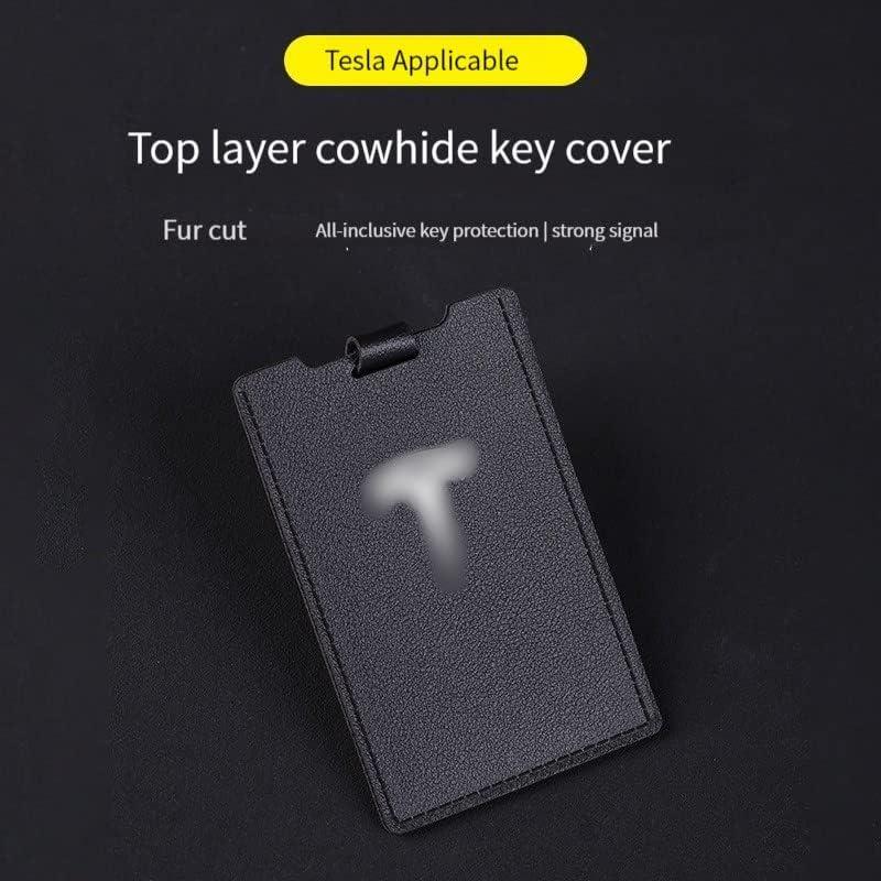 オンラインストア卸値 BRAIYV Key Card Holder for Tesla Model 3 Y Leather Key Card Cover Case Protector Compatible with Tesla Model 3 White　並行輸入品