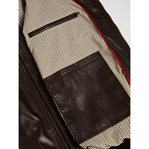 【並行輸入品】GUESS Men's Soft Leather Jacket, Bark Brown, Extra Extra Largeの画像