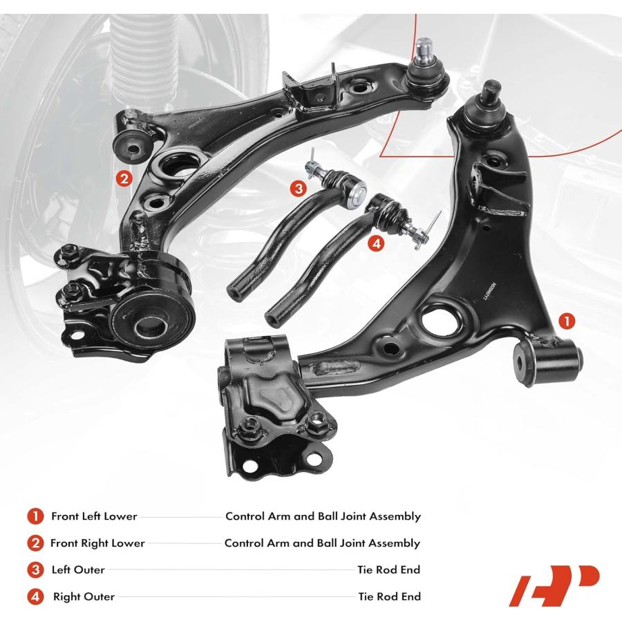 【並行輸入品】A-Premium Front Lower Suspension Kit Control Arm Ball Joint Tie Rodの画像