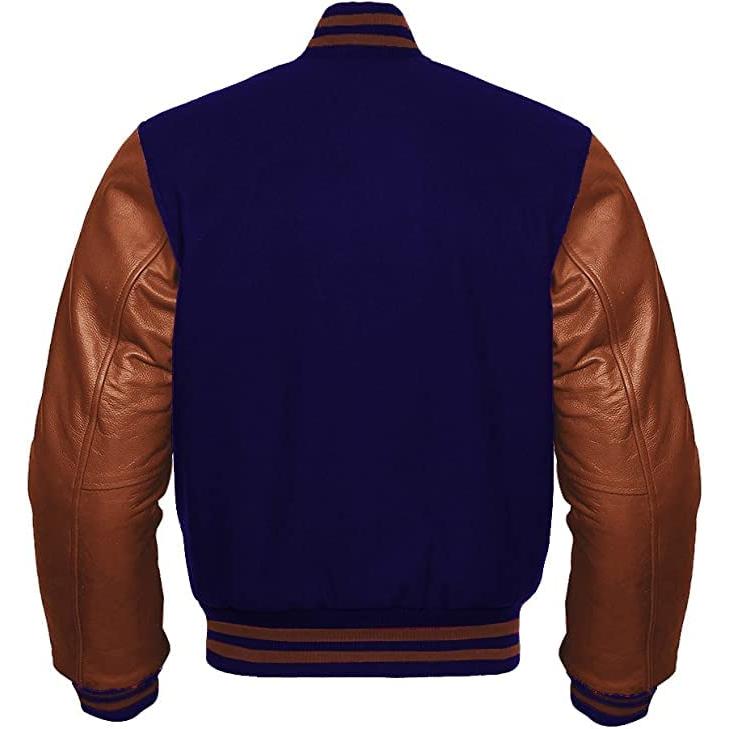 【並行輸入品】Varsity Jacket Letterman Baseball Jacket Wool body and Cowhide Lの画像