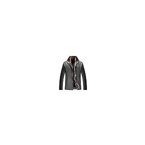 【並行輸入品】Men's Winter Warm Leather Thick Jackets Male Wool Liner Thick Waの画像