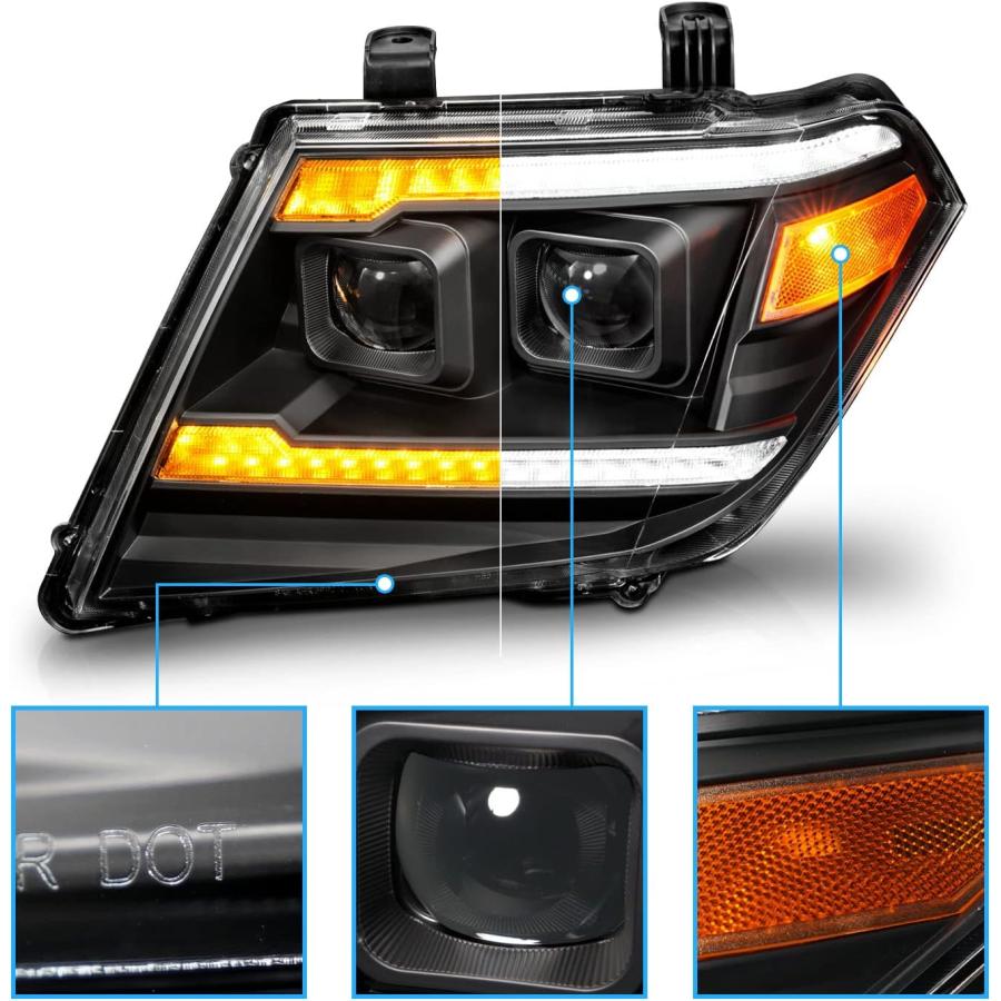 【並行輸入品】AmeriLite 2009-2020 日産フロンティア ピックアップトラック LED DRLチューブ スイッチバック シーケンシャルシの画像