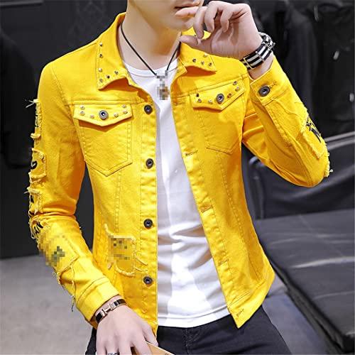 【並行輸入品】Male Korean Spring Hole Loose Tooling Jackets Leisure Denim Blazの画像