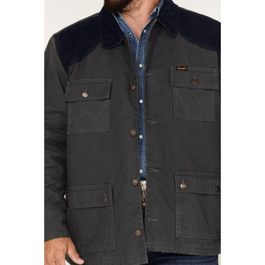 【並行輸入品】Wrangler Men's Quilted Lined Barn Coat Grey Largeの画像
