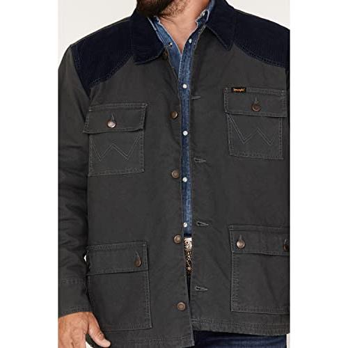 【並行輸入品】Wrangler Men's Quilted Lined Barn Coat Grey Largeの画像