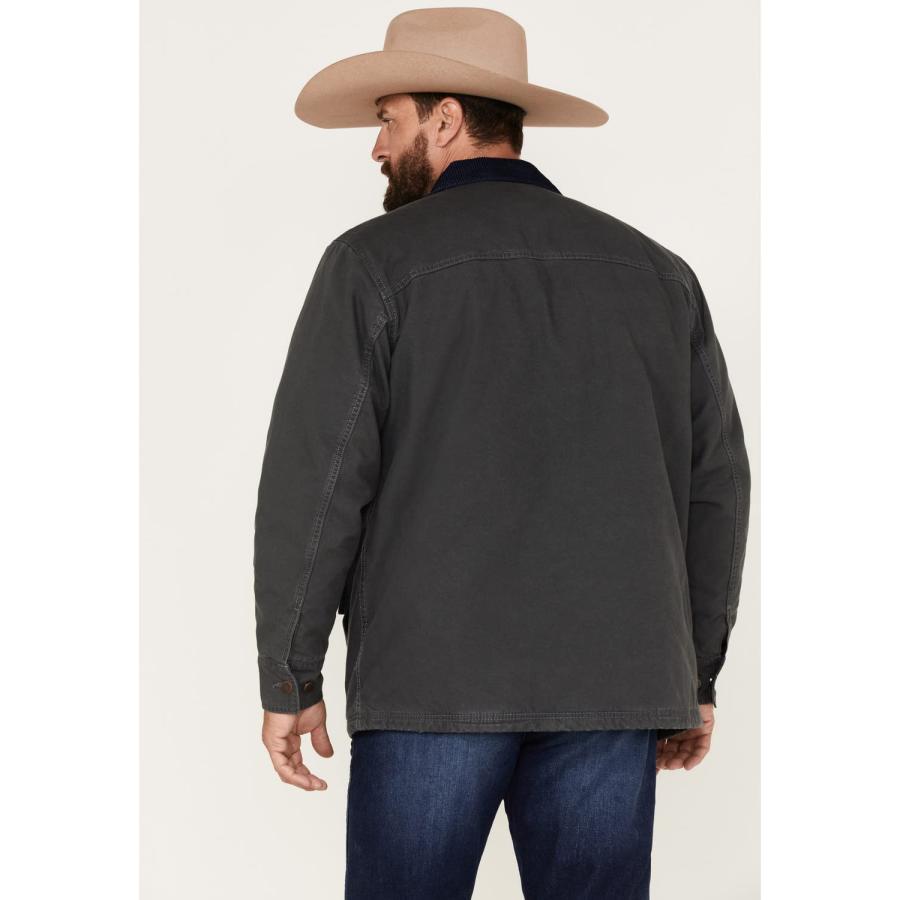 【並行輸入品】Wrangler Men's Quilted Lined Barn Coat Grey Largeの画像