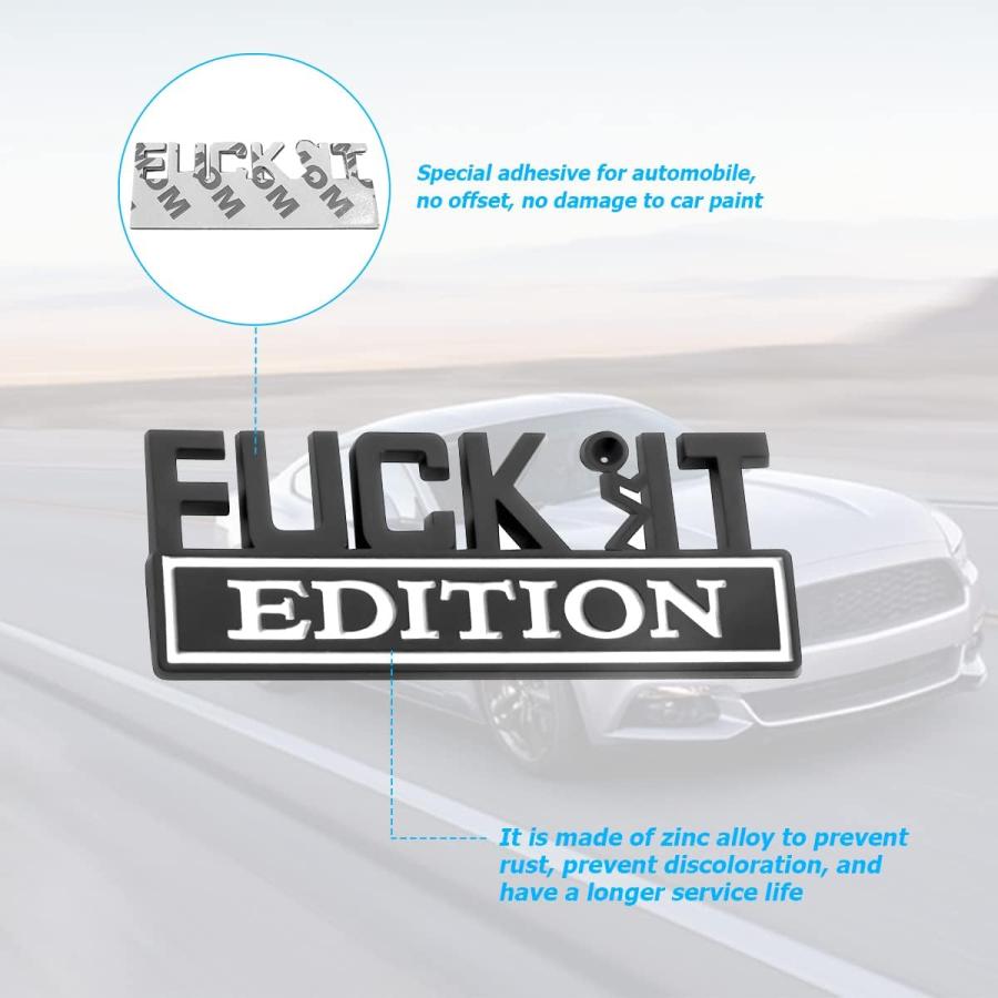 Fuck IT Edition Emblem  Car Side Rear Front Hood Trunk Door Badge  3D Auto Exterior Emblems Badge Sticker Decal  Car Fender Badge Replacement Acces｜good-face｜03