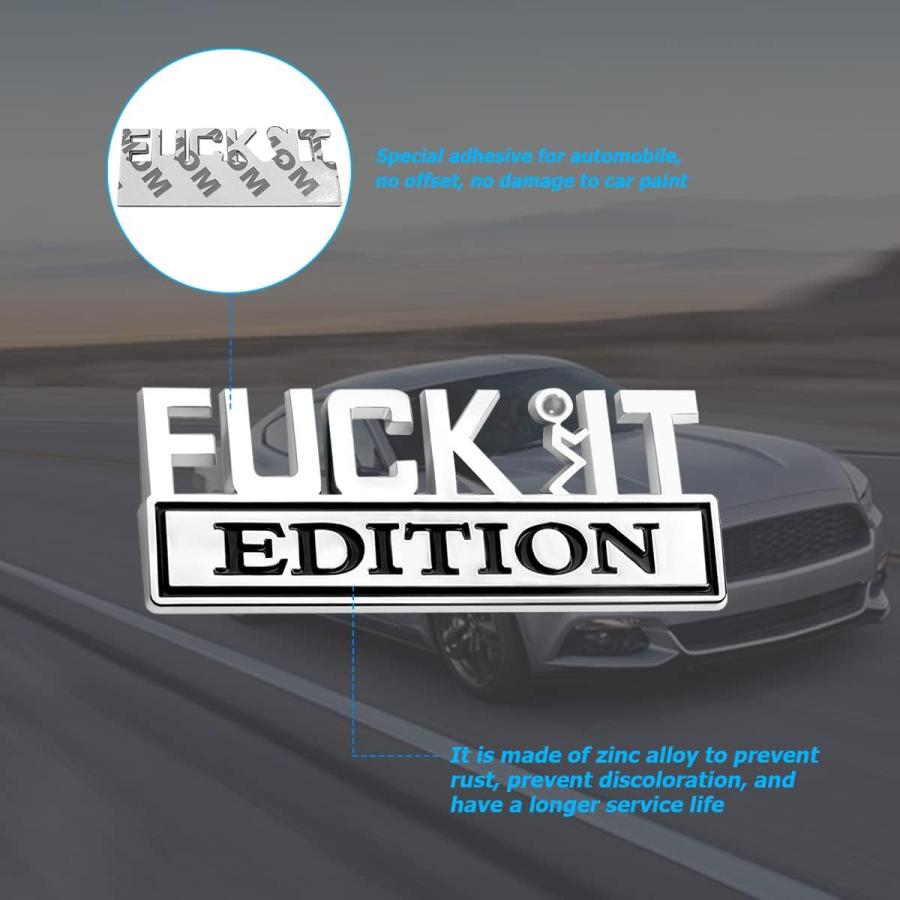 Fuck IT Edition Emblem  Car Side Rear Front Hood Trunk Door Badge  3D Auto Exterior Emblems Badge Sticker Decal  Car Fender Badge Replacement Acces｜good-face｜03