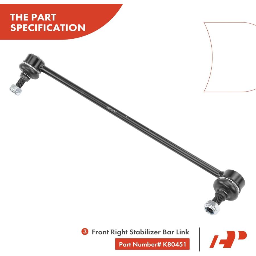 【並行輸入品】A-Premium Front Suspension Kit Control Arm Sway Bar Link Compatible_6
