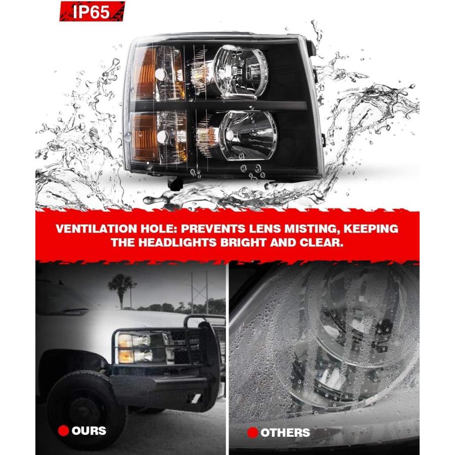 【並行輸入品】KAX Headlight Assembly Compatible with 2007-2014 Silverado 1500/2500の画像