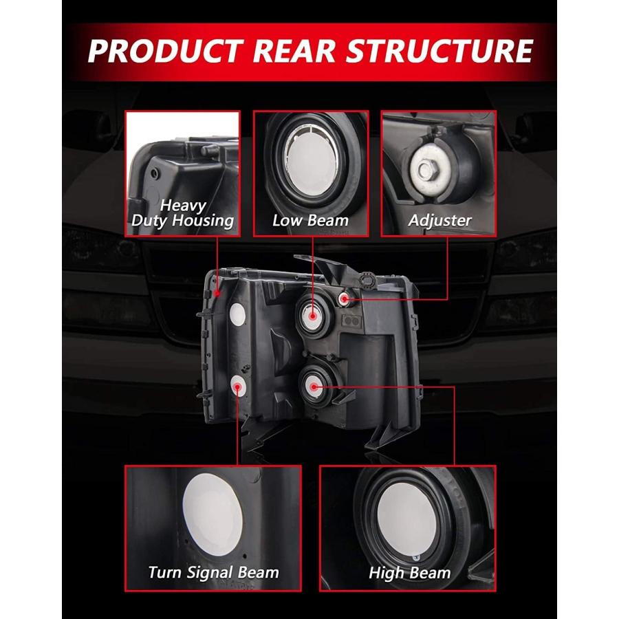 【並行輸入品】KAX Headlight Assembly Compatible with 2007-2014 Silverado 1500/2500の画像