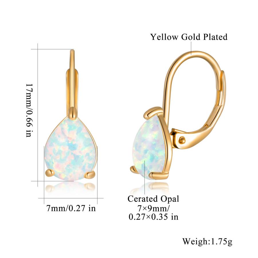 【並行輸入品】CiNily オパール ティアドロップイヤリング レディース ガールズ 低刺激性 14K 金メッキ 華奢なオパール ドロップイヤリ_6