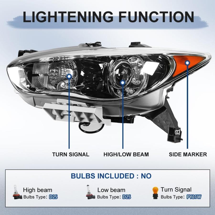 【並行輸入品】BoardRoad HID/キセノンモデルヘッドライトアセンブリ 2013 Infiniti Jx35 / 2014-2015 QX60の画像