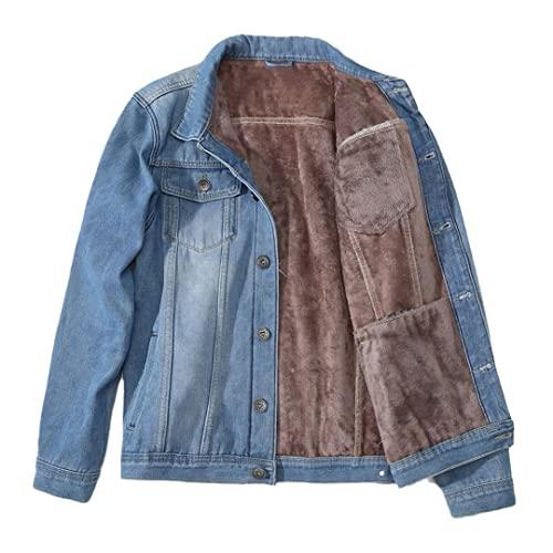 【並行輸入品】Ownwfeat Winter Men Denim Jacket And Coat Fleece Wool Liner Deniの画像