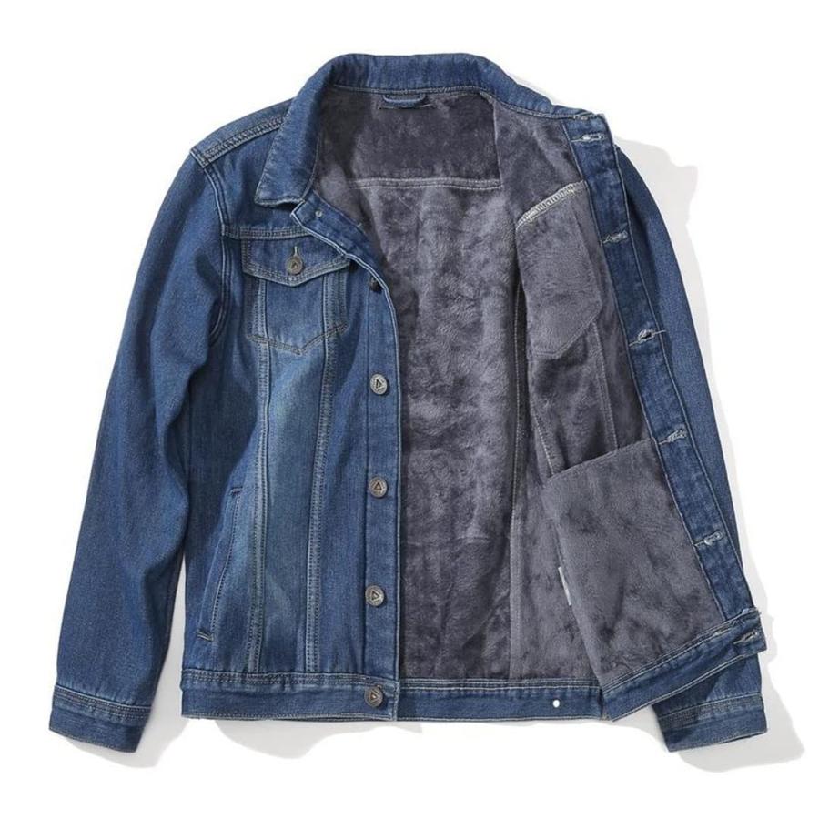 【並行輸入品】Ownwfeat Winter Men Denim Jacket And Coat Fleece Wool Liner Deniの画像