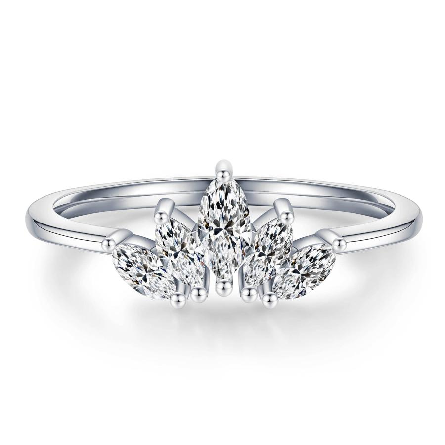 並行輸入品】マーキスカット モアッサナイト 結婚指輪 女性用 Dカラー 