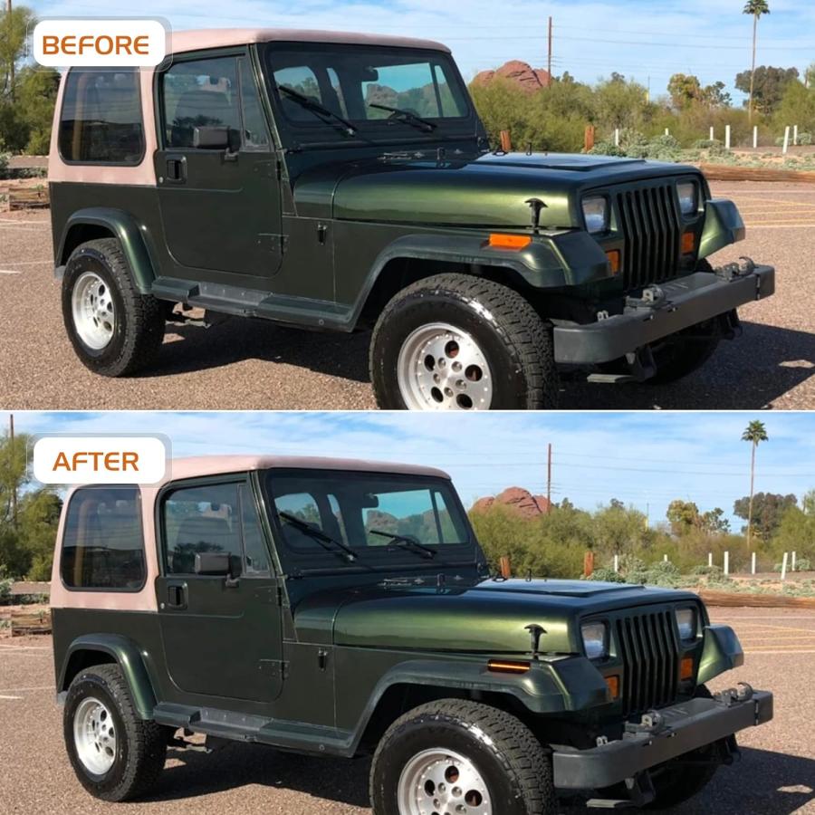 【並行輸入品】2PCS LED Side Marker Light for 1987-1995 Jeep Wrangler YJ  Smoked Le_4
