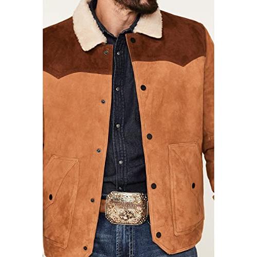 【並行輸入品】Scully Men's Suede Color Block Jacket Tan X Largeの画像