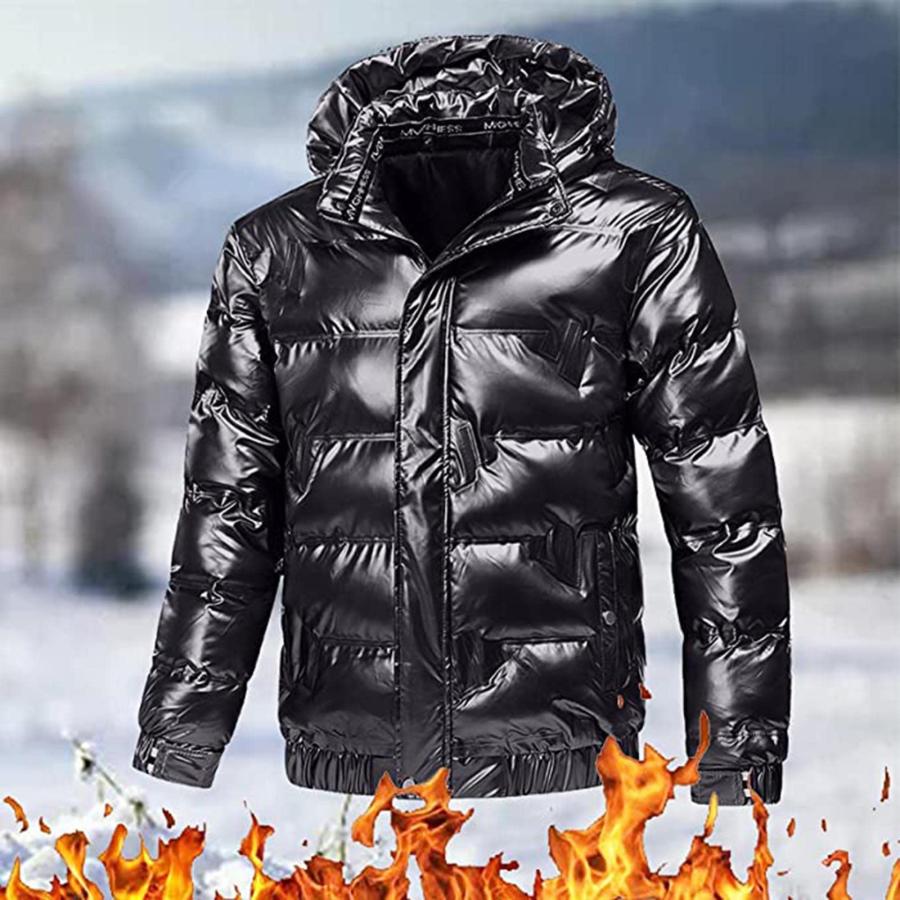 【並行輸入品】Homisy Puffer Jacket Men Winter Lightweght Reflective Shiny Hoodの画像