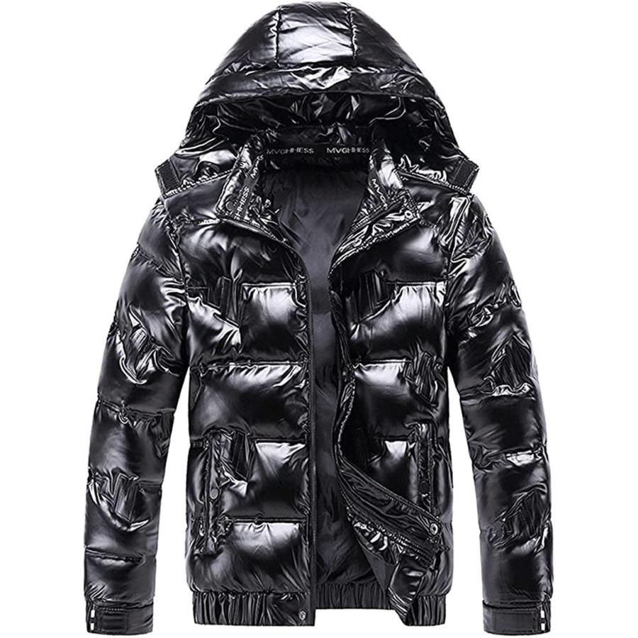 【並行輸入品】Homisy Puffer Jacket Men Winter Lightweght Reflective Shiny Hoodの画像