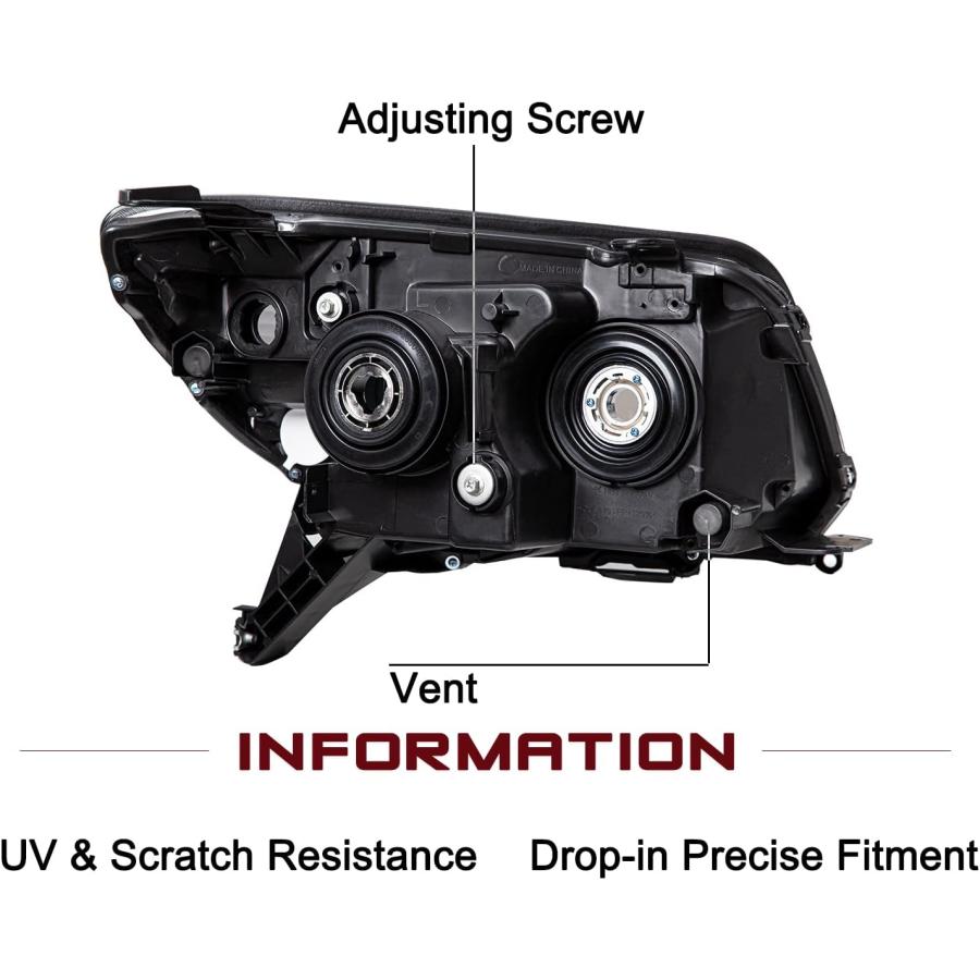 【並行輸入品】JSBOYAT ヘッドライトアセンブリ電球付属 2006-2009 Toyota 4Runner、第4世代 4runner プロジェクタの画像