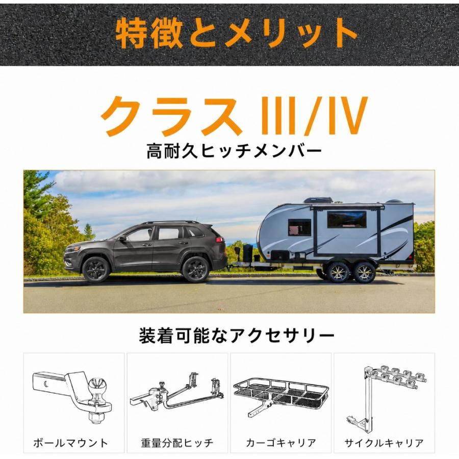 並行輸入品】クラス3トレーラーヒッチ 2インチレシーバー 2020-2024年