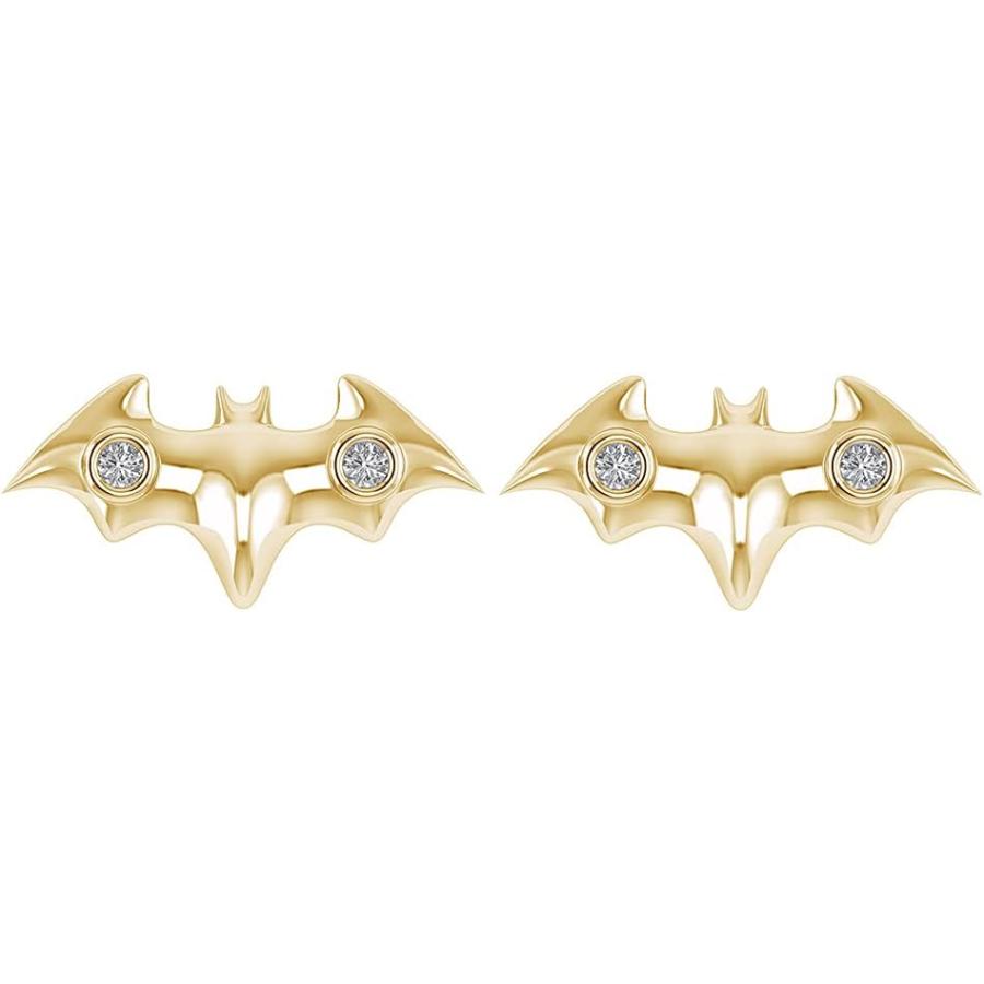 【並行輸入品】Pretty Jewels 1/20 Cttw Round Cut White Diamond Batman Bird Stud Earの画像