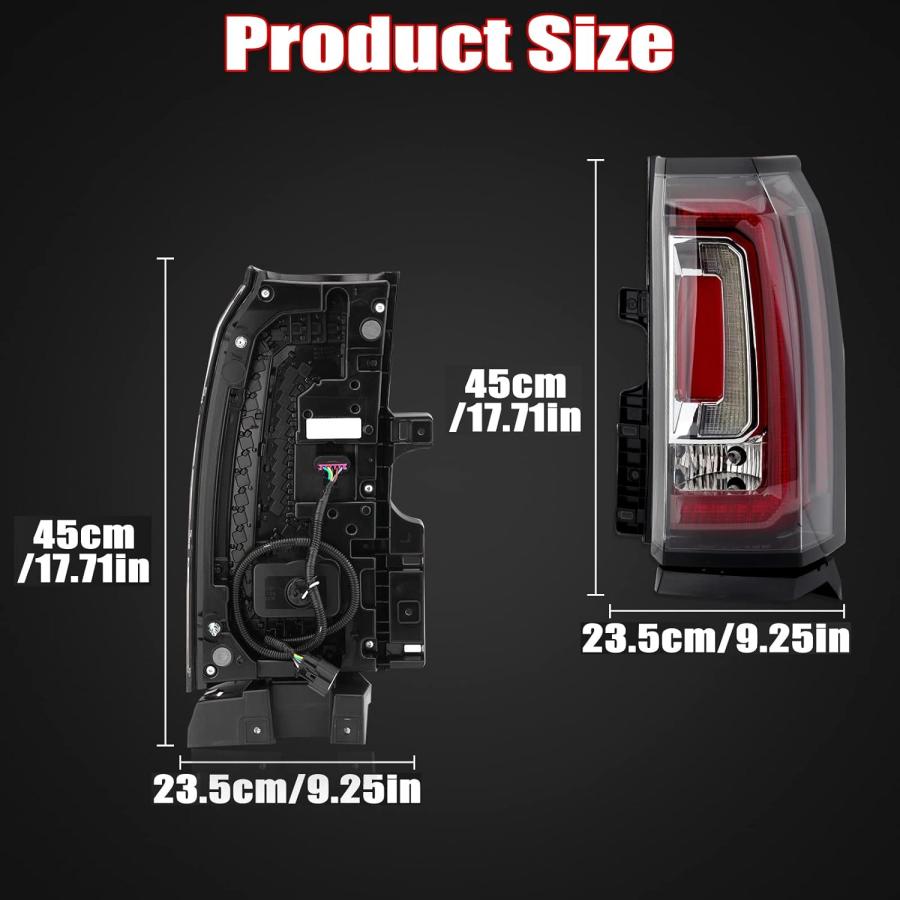 【並行輸入品】JSKAPA LEDテールライトアセンブリ 2015-2020 GMC Yukon \u0026 Yukon XL カーリアブレーキランプ 右助手の画像