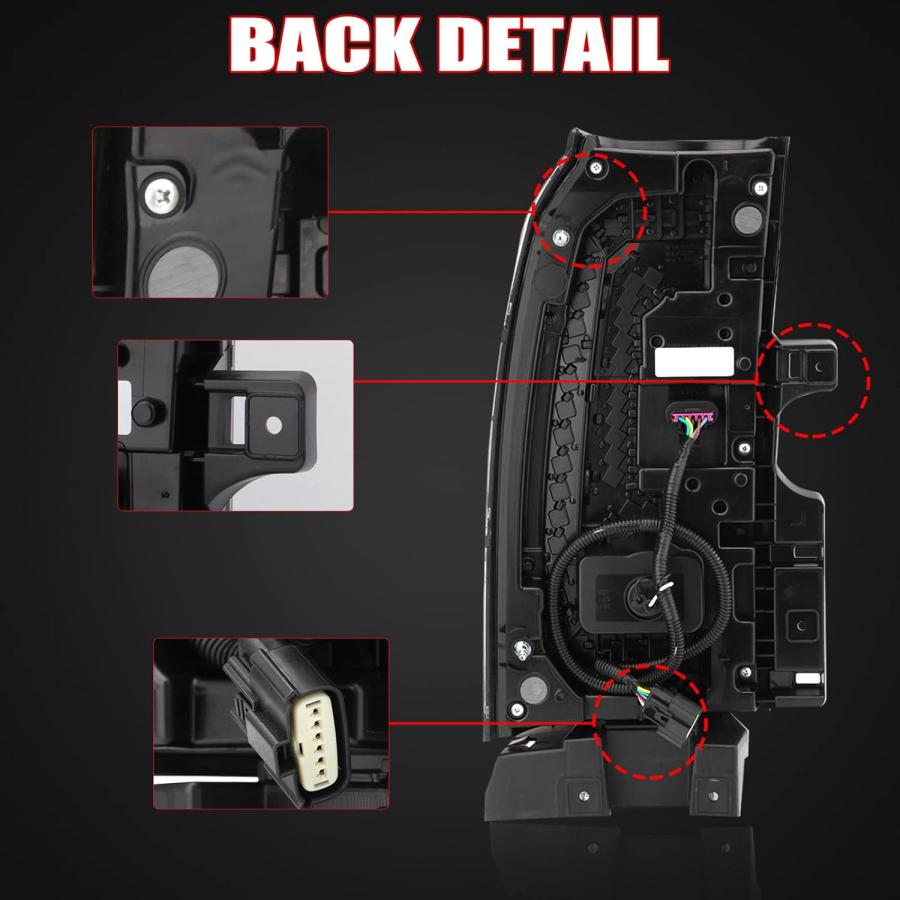 【並行輸入品】JSKAPA LEDテールライトアセンブリ 2015-2020 GMC Yukon \u0026 Yukon XL カーリアブレーキランプ 右助手の画像