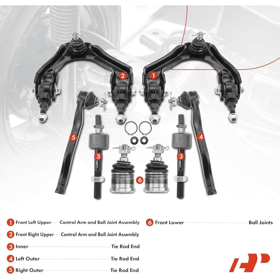 【並行輸入品】A-Premium Set of 8 Front Upper Control Arm Lower Ball Joint Inner