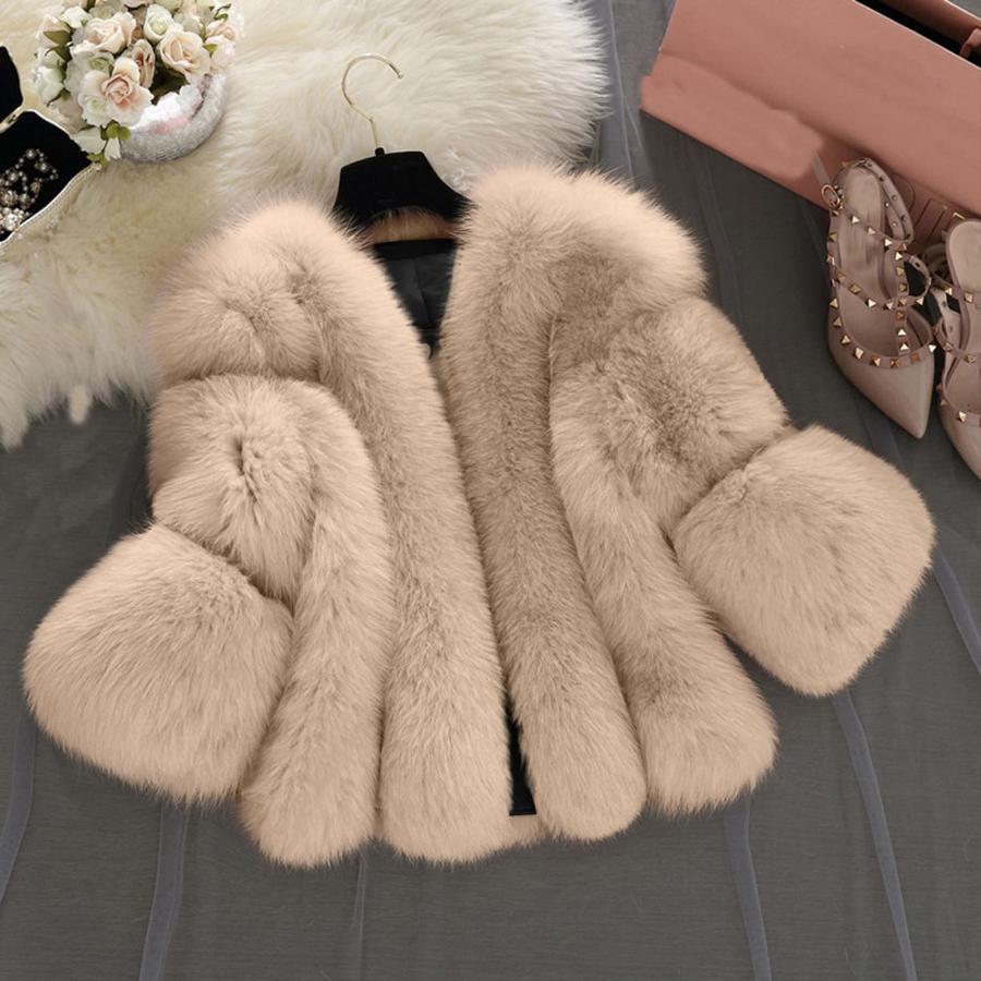 【並行輸入品】Winter Faux Fur Wedding Jacket, Luxury Winter Warm Fluffy Shortの画像