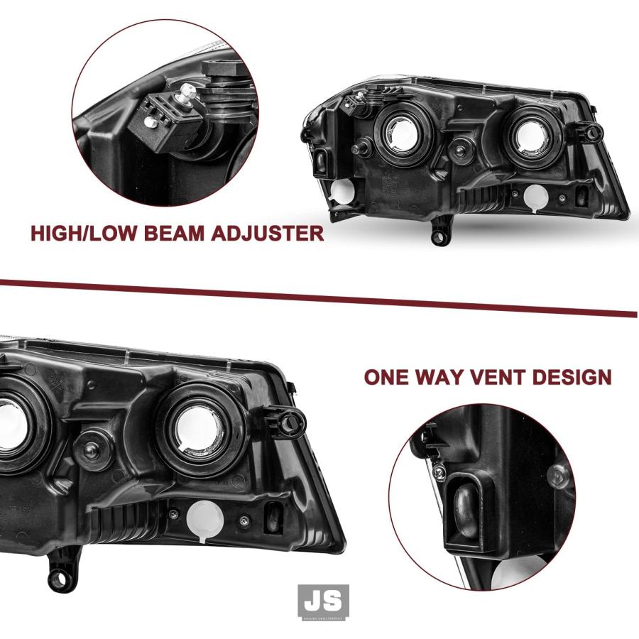 【並行輸入品】JSBOYAT ハロゲンヘッドライトアセンブリ 交換用 2008-2014 Dodge Avenger OEヘッドランプ 助手席側 運転の画像
