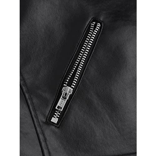【並行輸入品】Women's Jackets  Jackets Zip Up High Low Hem Leather Coat Women'の画像