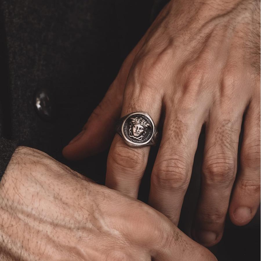 並行輸入品】ギリシャメデューサ 925シルバー ハンドメイド メンズ