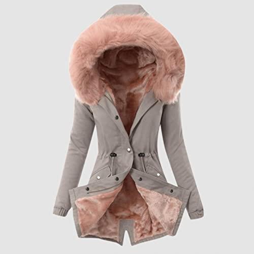 【並行輸入品】Womens Winter Jacket with Fur Hood, Girls Winter Coats, Women'sの画像