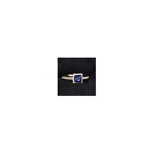 【並行輸入品】JewelryPalace スクエアカット 1カラット 人工サファイア 人工エメラルド ソリティアリング 14K ホワイト イエロ_8