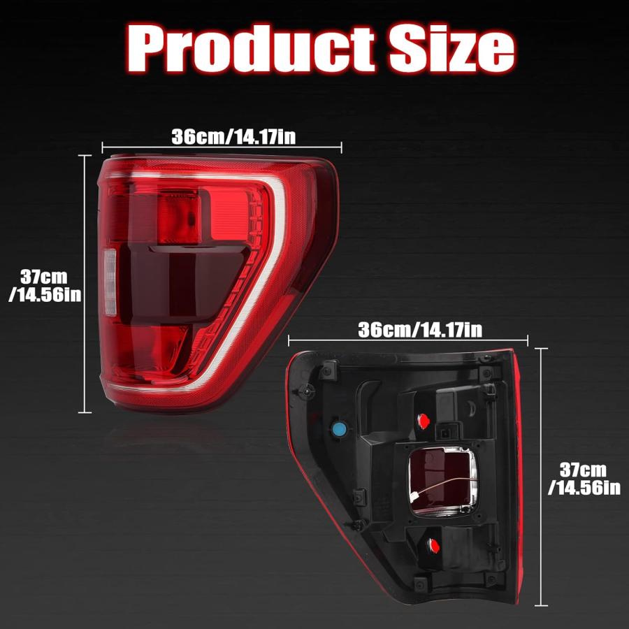 【並行輸入品】MZORANGE ブレーキテールライト ハロゲンリアランプ フォードF150 F-150 XLT 2021 2022用 電球なし (右助の画像