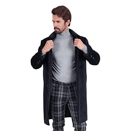 【並行輸入品】Barabas Men's Solid Color Luxury Collared Over Coat Jacket 2JLW0の画像