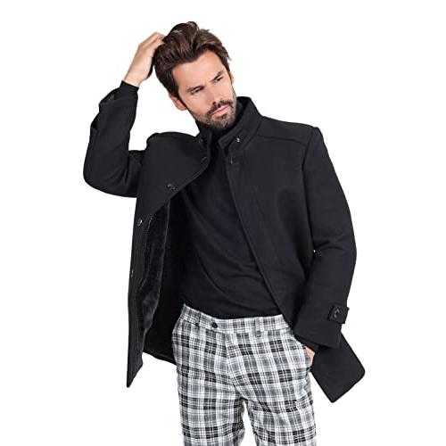 【並行輸入品】Barabas Men's Solid Color Luxury Collared Over Coat Jacket 2JLW0の画像